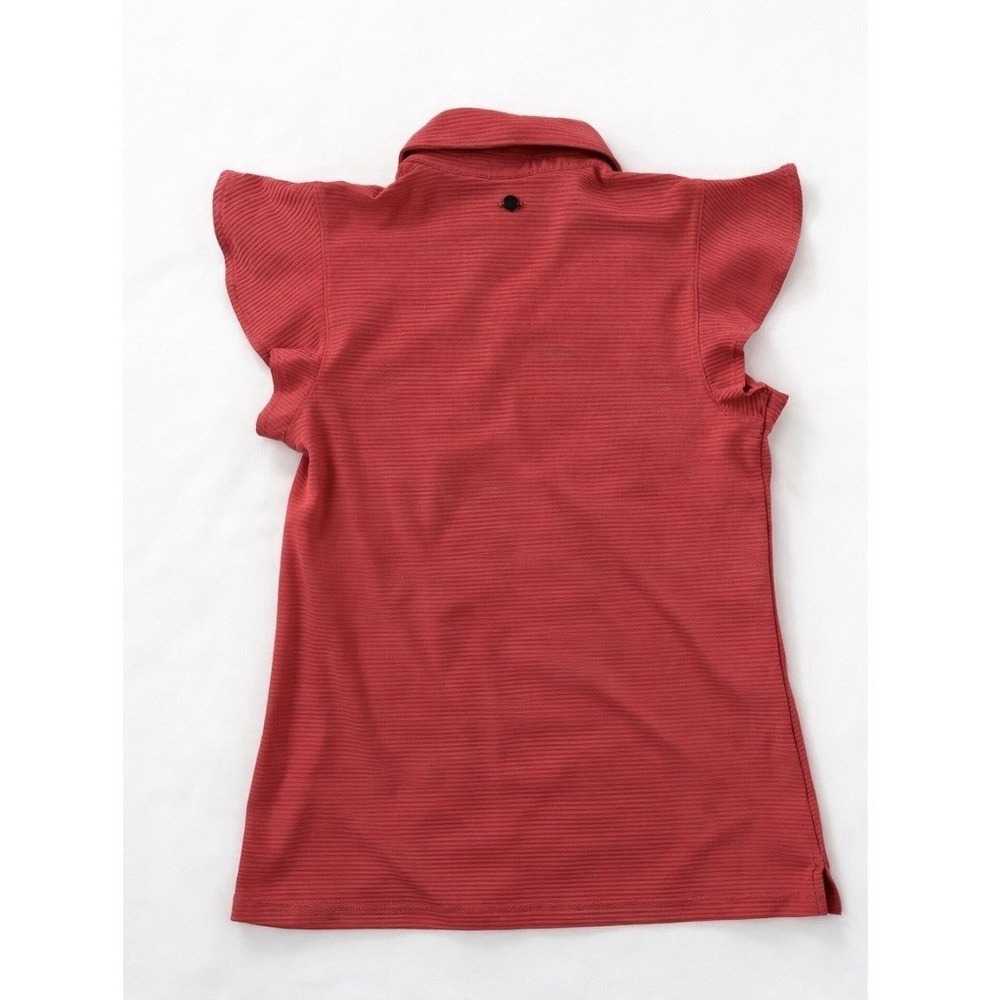 NWT Calia‎ Golf Shirt Pink Sz XS Ribbed Flutter Sleeve Athleisure Wicking Polo - Picture 2 of 5